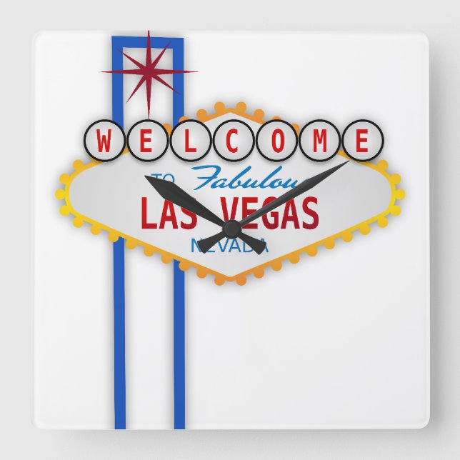 Las Vegas Square Wall Clock (Front)
