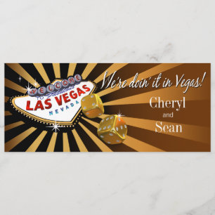 Las Vegas Starburst Wedding topaz black gold Invitation