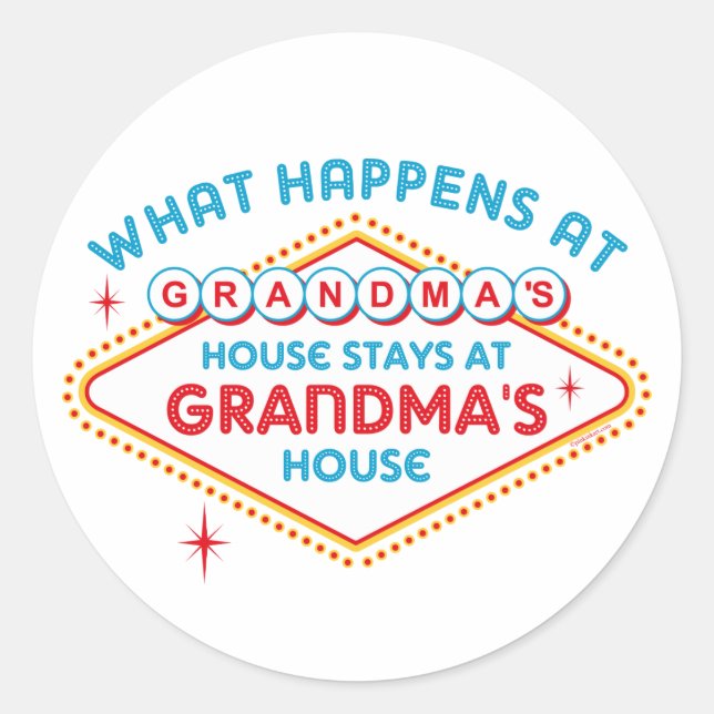 Las Vegas Stays At Grandma's Classic Round Sticker (Front)