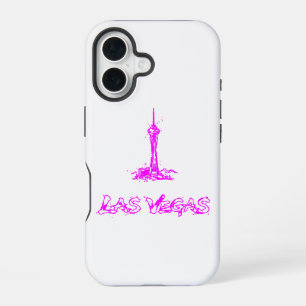 Las Vegas Stratosphere Neon Pink Sketch iPhone 16 Case
