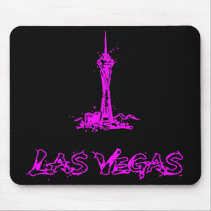 Las Vegas Stratosphere Neon Pink Sketch Mouse Pad