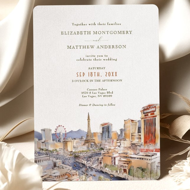 Las Vegas Streets Sin City Wedding Invitation (Creator Uploaded)