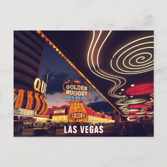 Las Vegas Strip at Night Casino Neon Lights Postcard (Front)