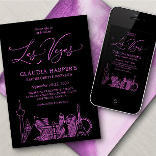 Las Vegas Strip Bachelorette Party Weekend Invitation