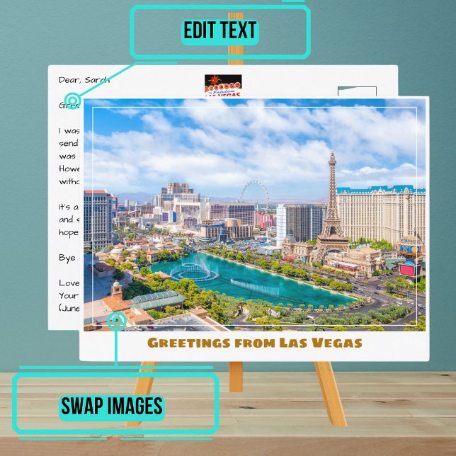 Las Vegas Strip from Above Postcard (Please enjoy our postcard)