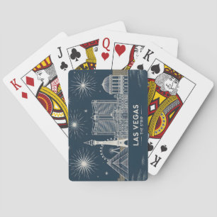 Las Vegas Strip Nevada Skyline Line Art Cityscape Playing Cards