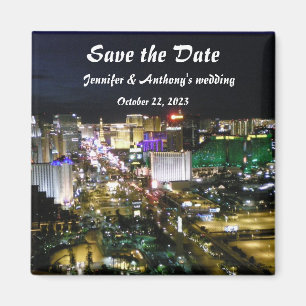 Las Vegas Strip Photo Wedding Date Plans Magnet
