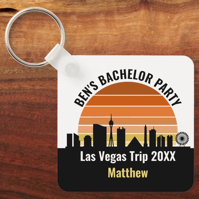 Las Vegas Strip Sunset Custom Vacation Key Ring (Front)