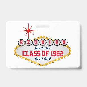 Las Vegas Style Reunion Personalise ID Badge