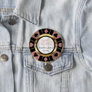 Las Vegas Styled Wedding Dusty Rose Gold 7.5 Cm Round Badge