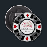 Las Vegas Styled Wedding Silver, Grey, White & Red Bottle Opener<br><div class="desc">Bottle Opener. Personalise Las Vegas Styled Wedding - Silver, Grey, White & Red. 📌If you need further customisation, please click the "Click to Customise further" or "Customise or Edit Design"button and use our design tool to resize, rotate, change text colour, add text and so much more.⭐This Product is 100% Customisable....</div>