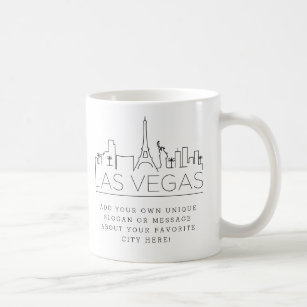 Las Vegas Stylized Skyline   Custom Slogan Coffee Mug
