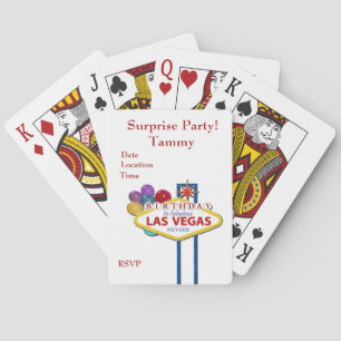 Las Vegas Surprise Birthday Party Playing Cards