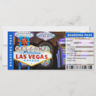 Las Vegas Surprise Trip Boarding Pass Gift Ticket