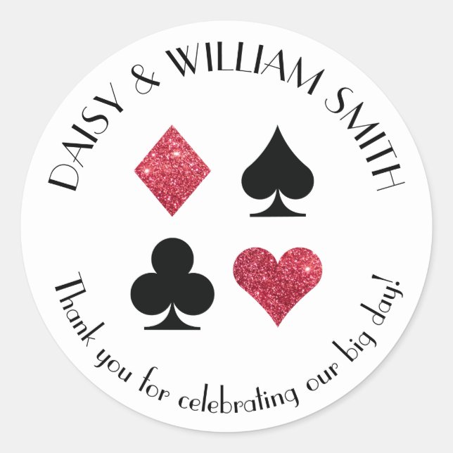 Las Vegas Theme Custom Text Sticker in Red Black (Front)