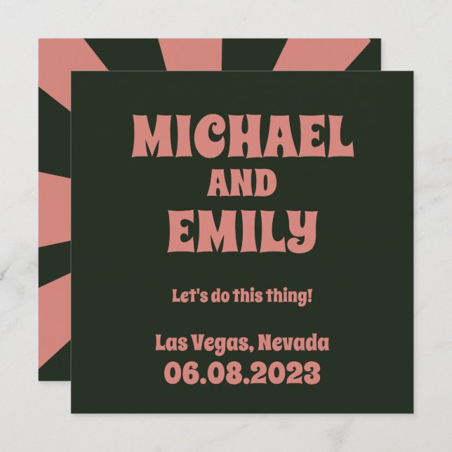 Las Vegas Themed Wedding Save the Date Invitation (Front/Back)