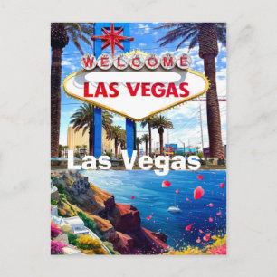 Las Vegas Travel Postcard, Las Vegas Sign, Las Veg Postcard