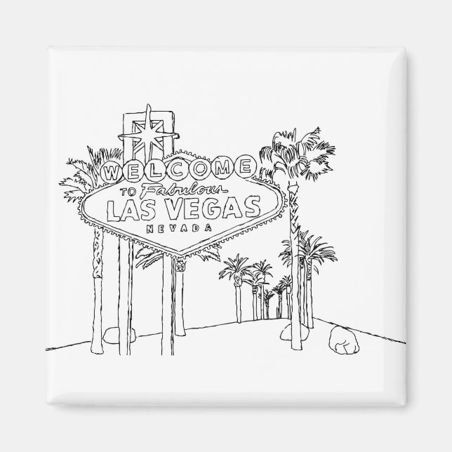Las Vegas Vacation Drawing Vacation Art Travelling Magnet (Front)