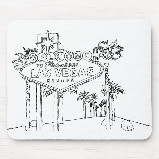 Las Vegas Vacation Drawing Vacation Art Travelling Mouse Pad (Front)