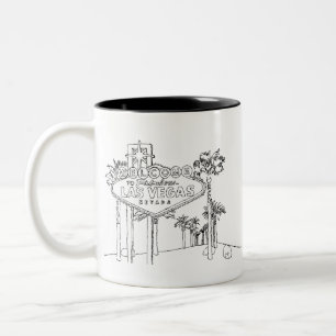 Las Vegas Vacation Drawing Vacation Art Travelling Two-Tone Coffee Mug