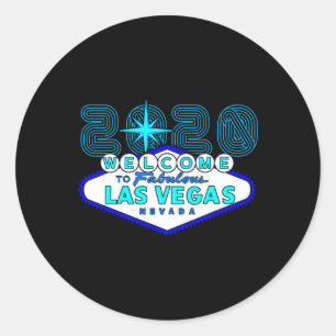 Las Vegas Vacation Sign Classic Round Sticker