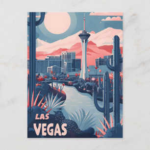 Las Vegas Vintage Travel Ad Art Postcard