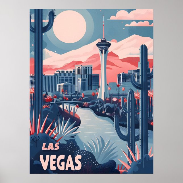 Las Vegas Vintage Travel Ad Art Poster (Front)
