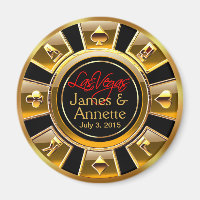 Las Vegas VIP Gold and Black Casino Chip Favour
