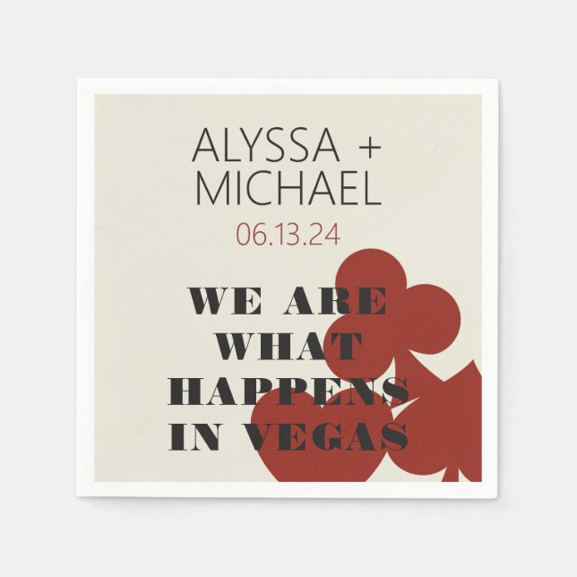 Las Vegas We Are What Happens Wedding Cocktail Napkin (Front)