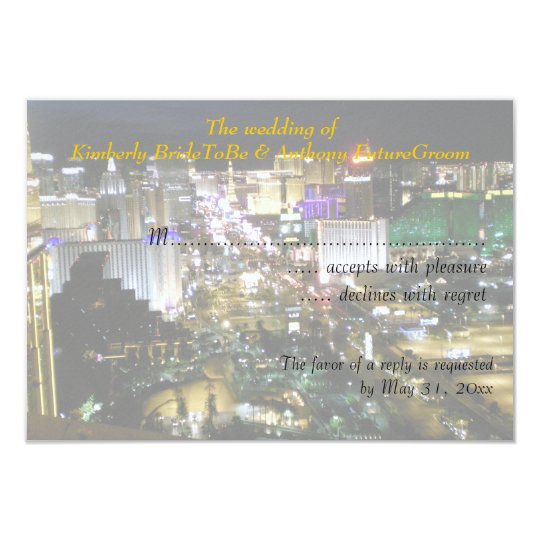 Las Vegas Wedding and Reception RSVP Card