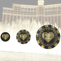 Las Vegas Wedding Anniversary Heart Casino Chip