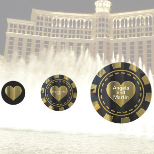 Las Vegas Wedding Anniversary Heart Casino Chip Confetti