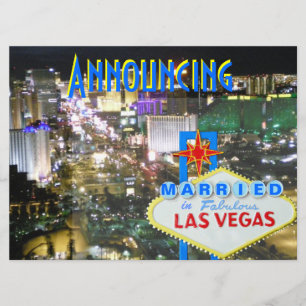 Las Vegas Wedding Announce and Reception Invite
