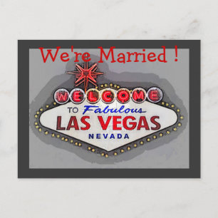 Las Vegas Wedding Announcement Postcard