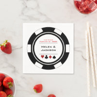 Las Vegas Wedding Black White Casino Poker Chip