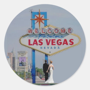 Las Vegas Wedding Bride & Groom Sticker