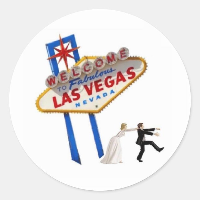 Las Vegas Wedding Bride & Groom Sticker (Front)