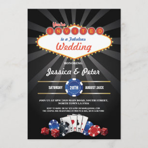Las Vegas Wedding Casino Dice Party Invite