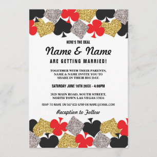 Las Vegas Wedding Casino Royale Party Cards Invite