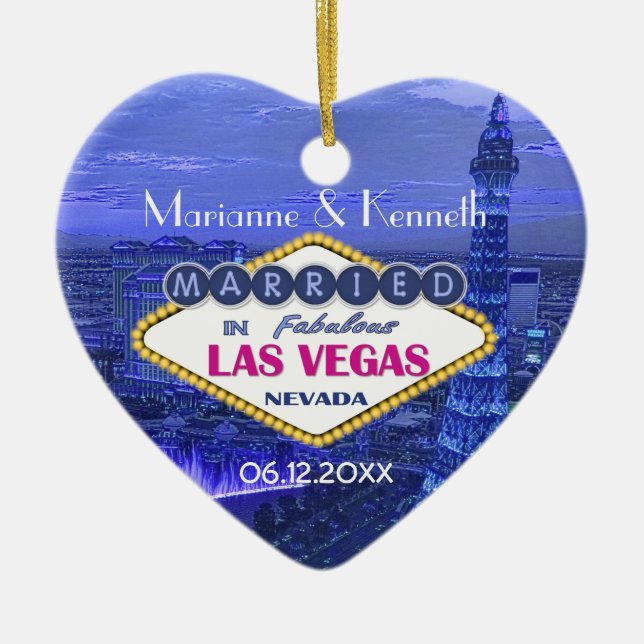 Las Vegas Wedding Ceramic Ornament (Front)