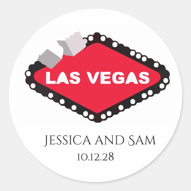 Las Vegas Wedding Classic Round Sticker (Front)