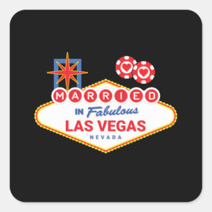 Las Vegas Wedding - Couple Married in Las Vegas Square Sticker