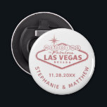 Las Vegas Wedding Date Favour Magnetic Pink Bottle Opener<br><div class="desc">A fun and useful favour or bridal party gift for a Las Vegas destination wedding is this rose gold blush pink and white magnetic bottle opener with a custom "wedding in fabulous Las Vegas sign" and personalised couple's names and wedding date. They are affordable and fun keepsakes as well! The...</div>