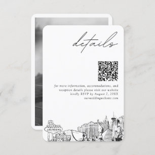 Las Vegas Wedding Details QR Code Small Enclosure Card