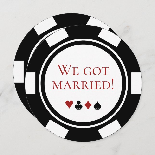 Las Vegas Wedding Elopement Announcement Poker (Front/Back)