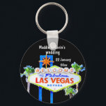 Las Vegas Wedding Favor   Key Ring<br><div class="desc">Las Vegas wedding favor - a personalized keychain featuring the famous welcome to fabulous Las Vegas sign. Change text as well as font color and style by clicking on personalize and then on the next screen select "click to customize further."</div>