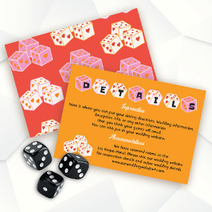 Las Vegas Wedding Funky Dice Details Information Invitation
