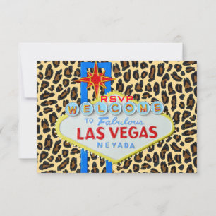 Las Vegas Wedding Guest RSVP Leopard print Invitation
