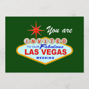 Las Vegas Wedding Invitation GREEN