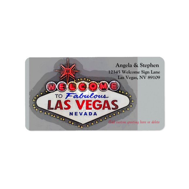 Las Vegas Wedding Invitation Return Address Label (Front)